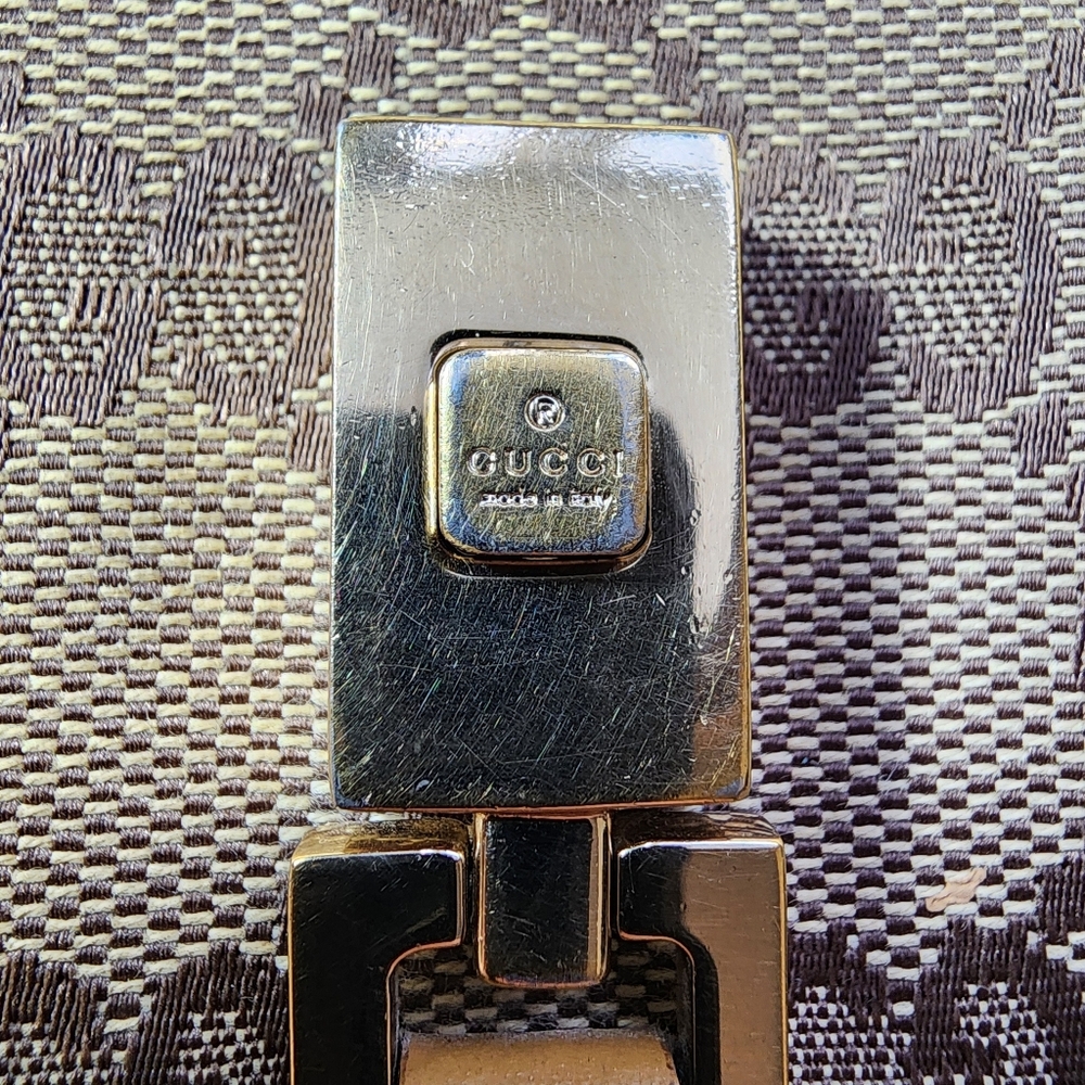 Gucci Vintage GG Monogram piston lock compact Tan Wallet GUC - Picture 3 of 15